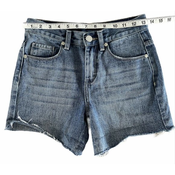 Blank NYC The Barrow Vintage High Rise Shorts Distressed Size 24 Medium Wash - Picture 8 of 10